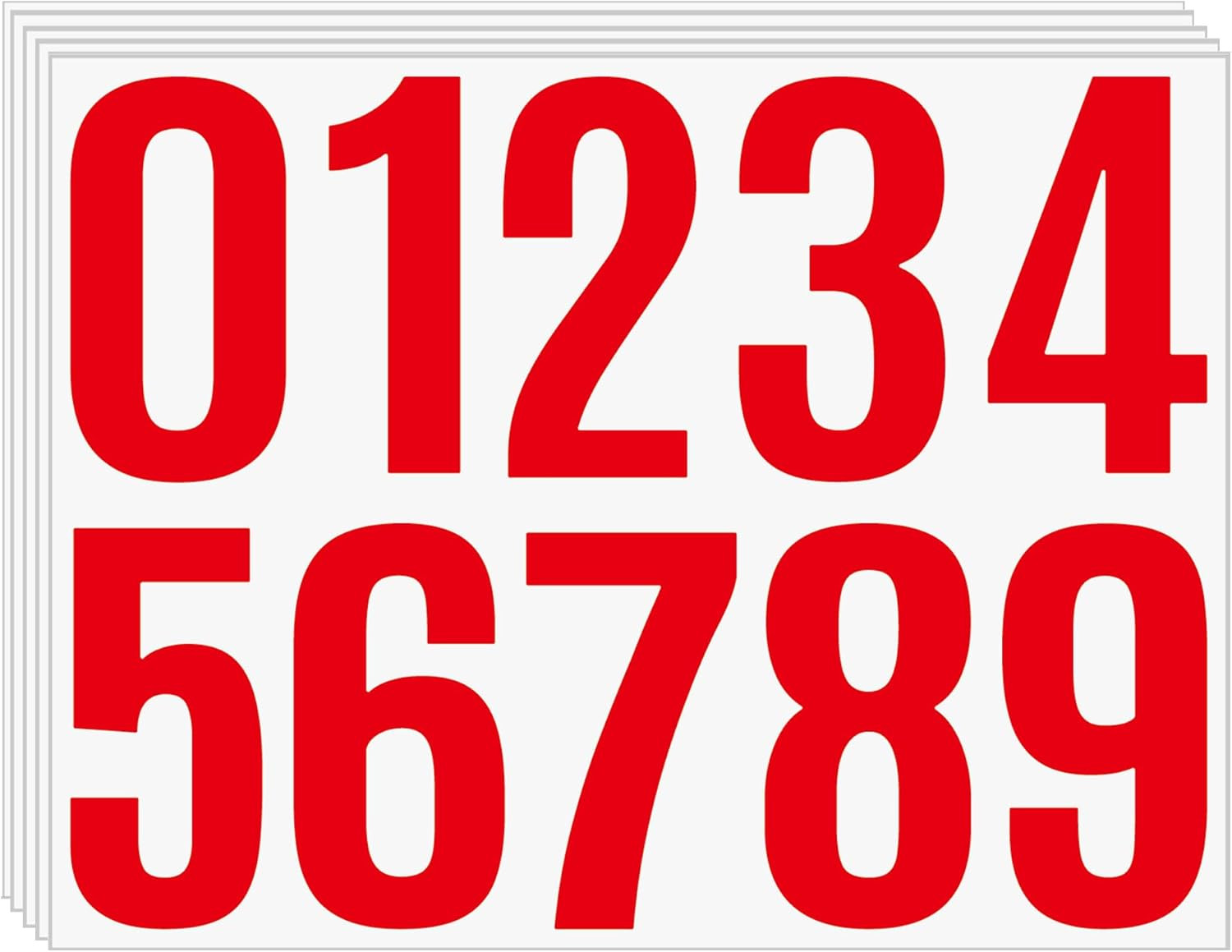 50PCS Number Stickers 5 Sheets 4 Inch Large Vinyl Self-Adhesive Numbers for Mail