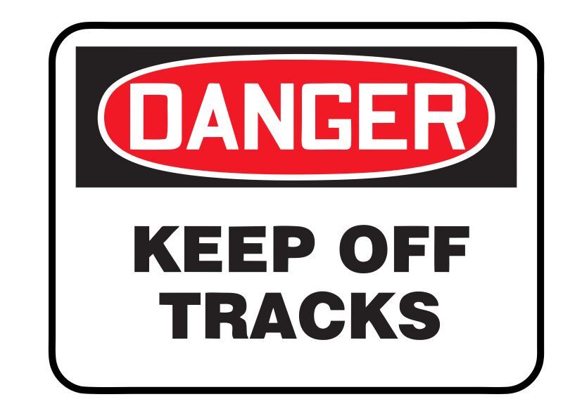 Keep Off Tracks Railroad Railway Train Sticker Decal R7357