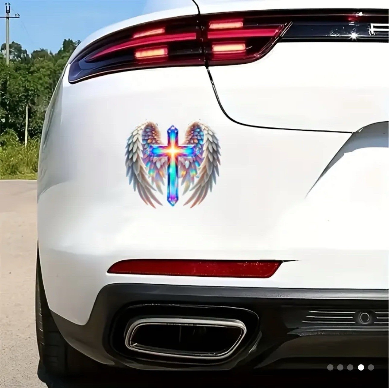 LED PRISM Cross Wings Vinyl Decal Sticker 6” Inch Christian Religious God Jesus
