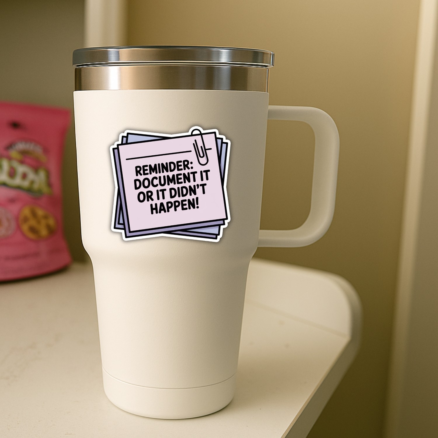 4pcs Document It or It Didn’t Happen Stickers – Funny Office Decals