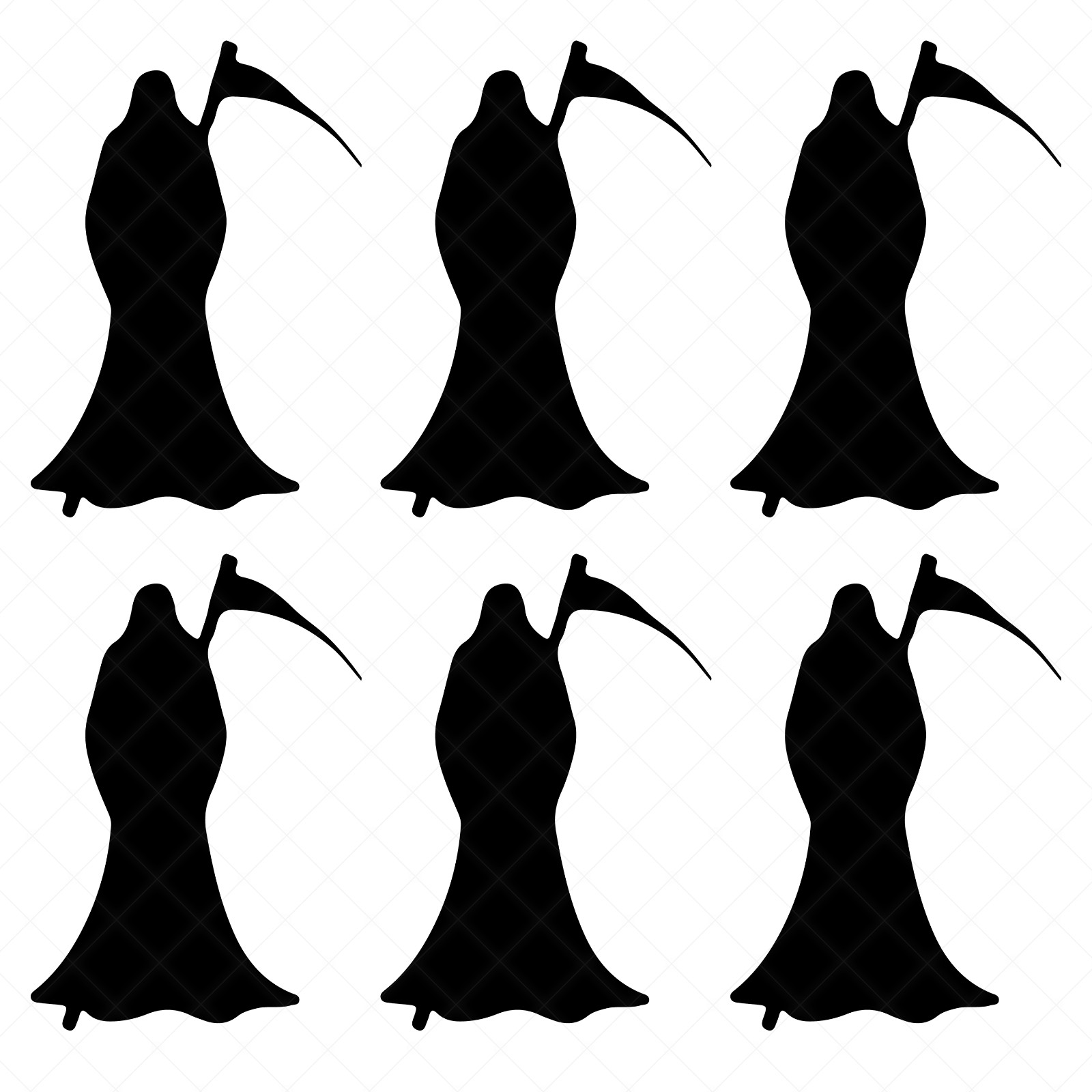 6x God of Death with Sickle Silhouette Decals | Halloween Window Stickers