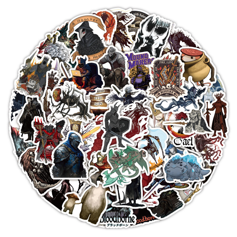 100Pcs Cartoon Dark Souls Sticker for Teens Girls Scrapbooking Water Bottles