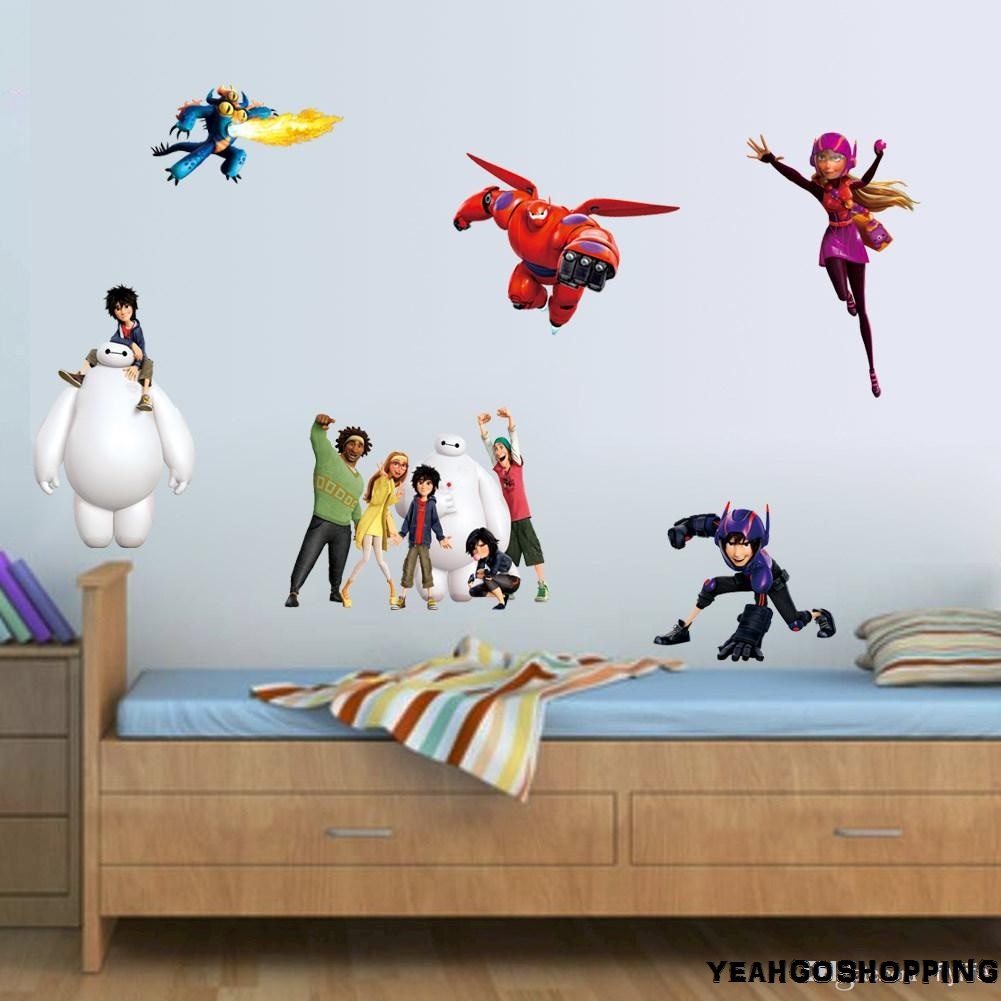 One Big Hero 6 Wall Sticker Cartoon Character Removable – (36 ” X 12 “)