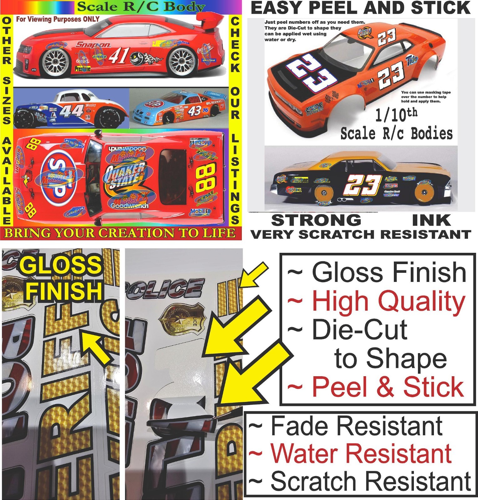 White Vinyl Sticker Sheet 105 ratfinkf1-R/c Model Decal fits 1/24-1/16 Scale CUT