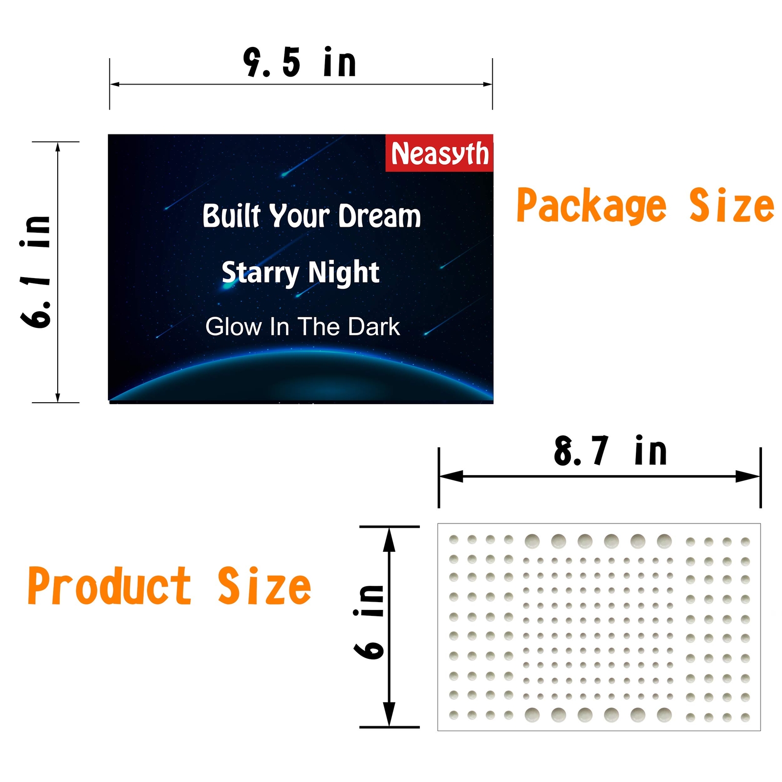 808 Pcs Realistic 3D Domed Glow In The Dark Stars Dots for Starry Sky Home Decor
