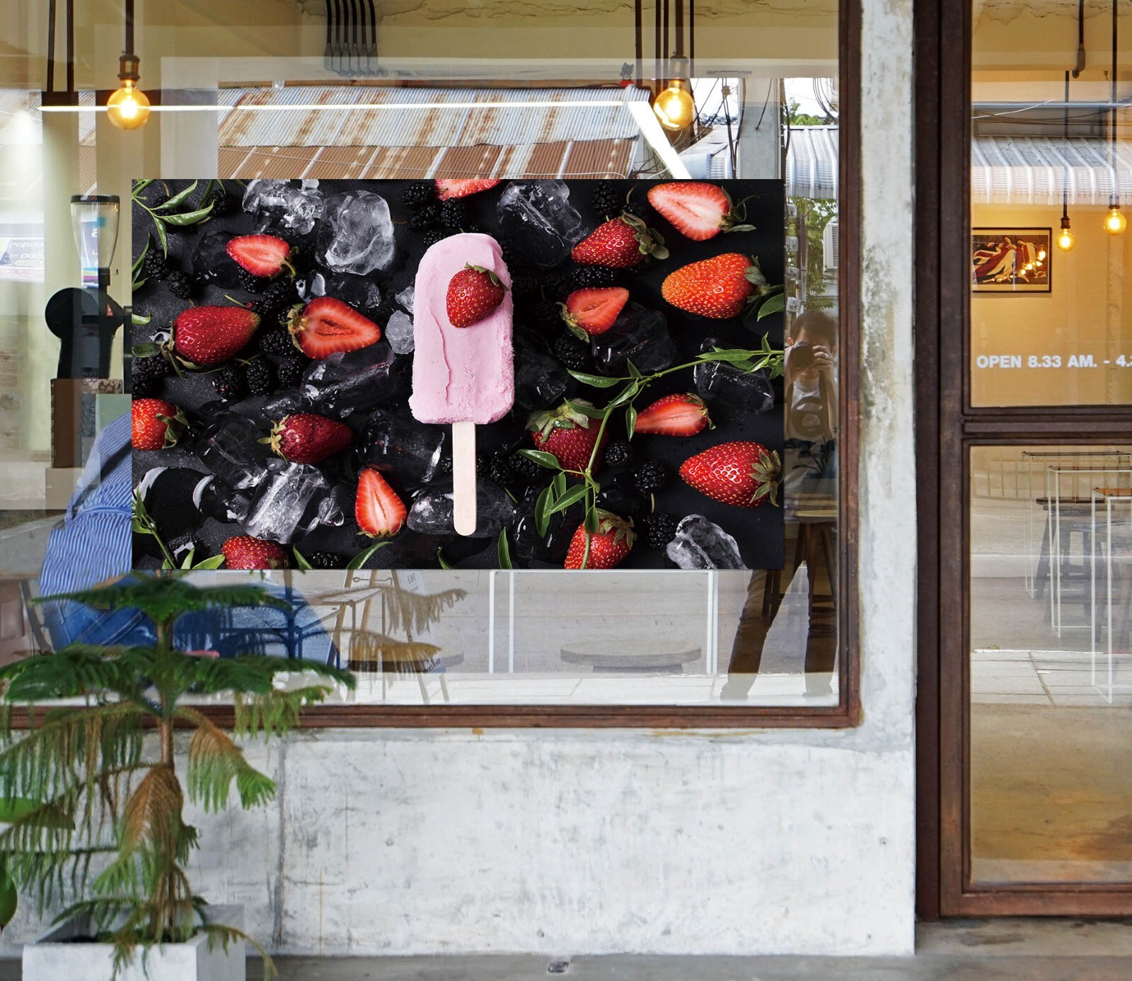 3D Ice Cream Dessert Shop K141 Window Stickers Vinyl Wallpaper Wall Murals Panda
