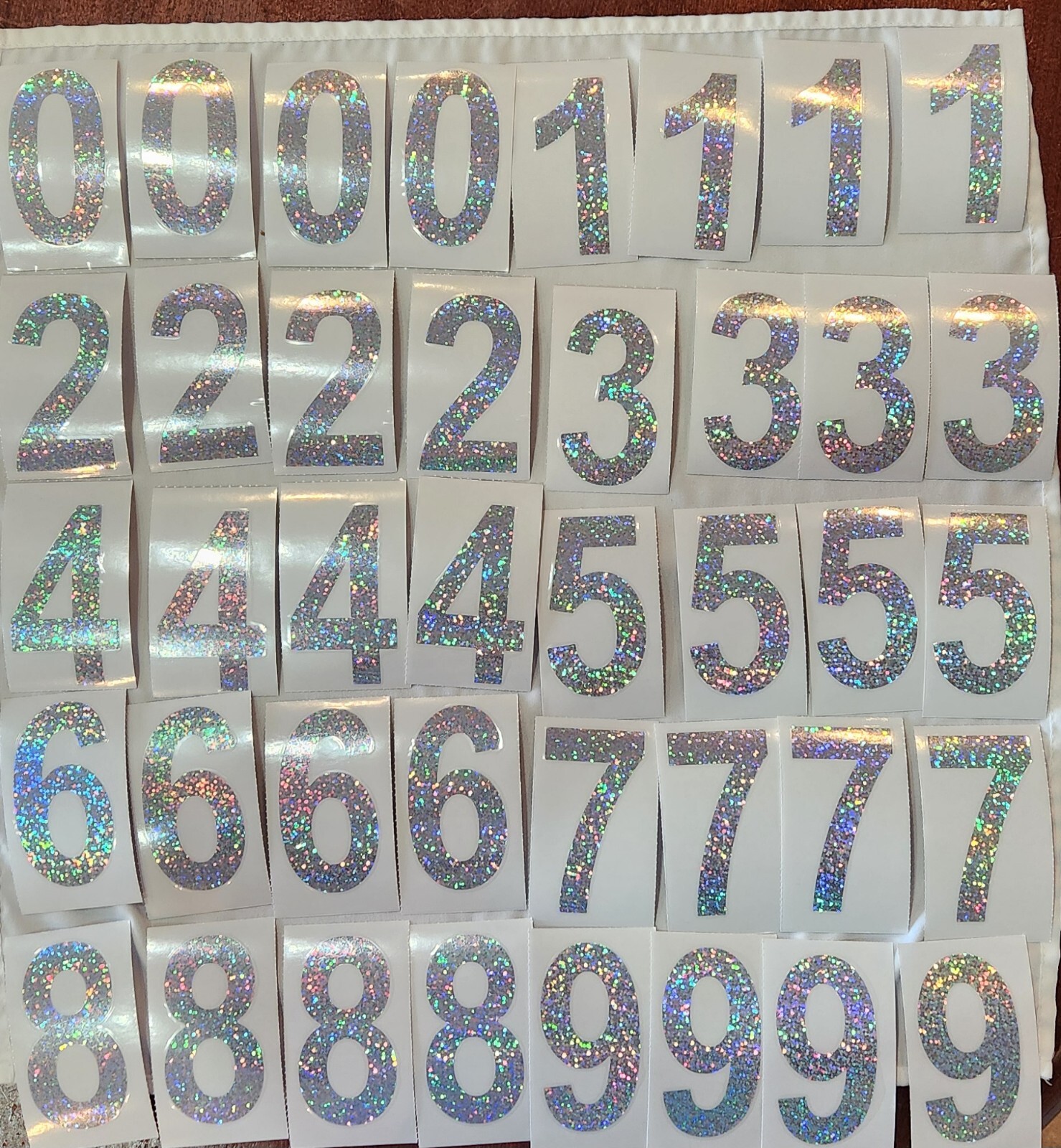 Holographic Vinyl Reflective Numbers Glitter Sticker Mailbox 40pcs 1029