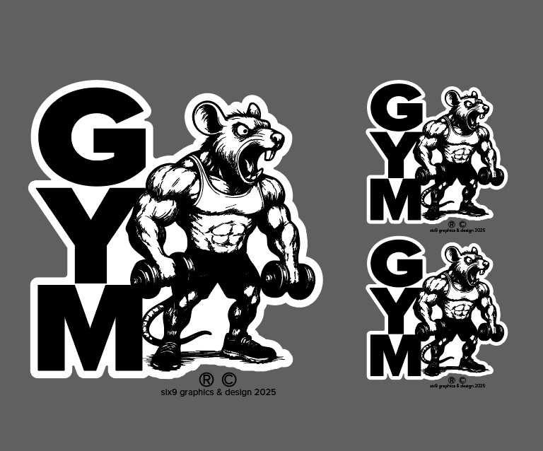 Gym Rat Workout Bodybuilding Weightlifting Decal Sticker Car Bumper – 3 for 1