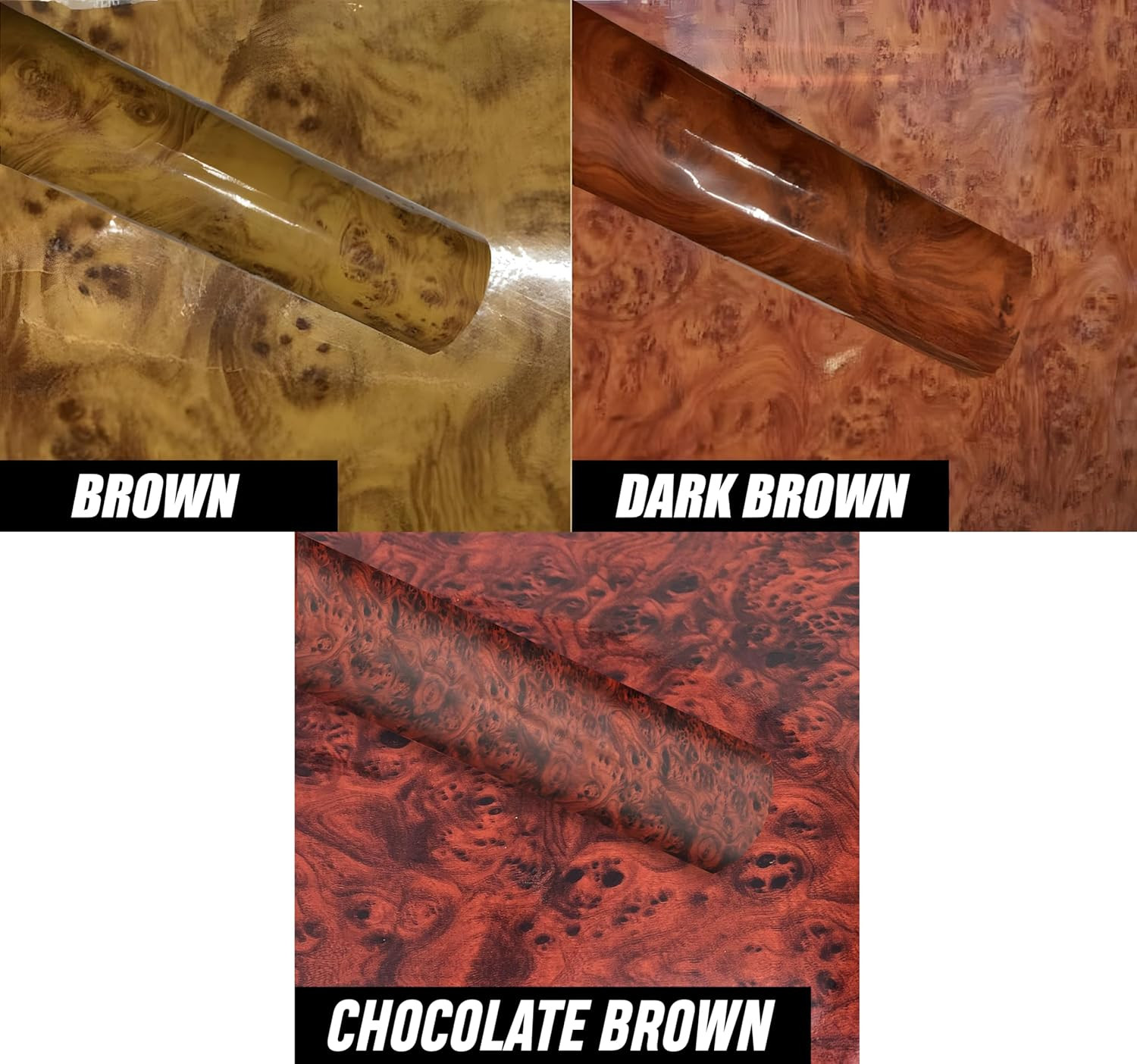 Mahogany Vinyl Wrap -Self Adhesive Film 12 X 60 Inch Glossy Wood Grain Decal Sti