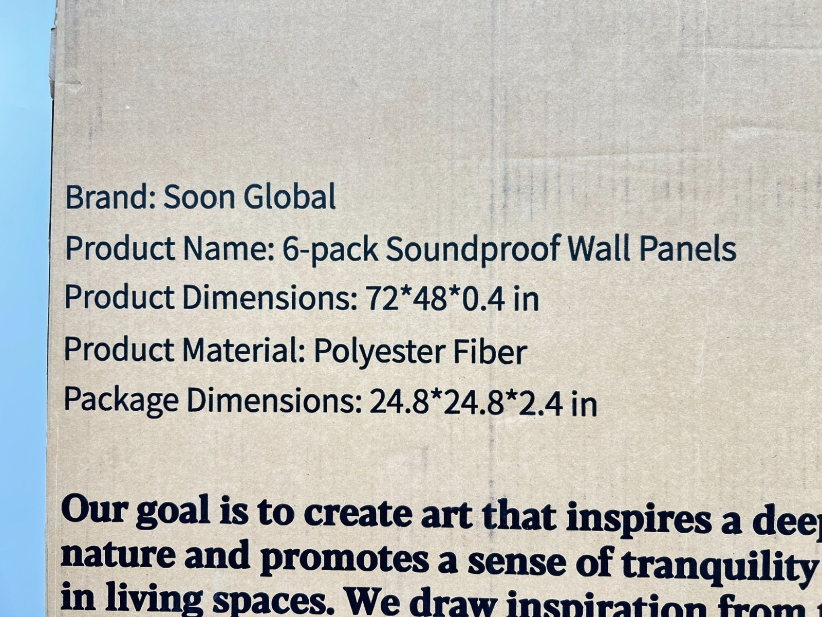 NEW Soon Global 6-pcs Soundproof Carved Grain Acoustic Panels Wall Decor Tan