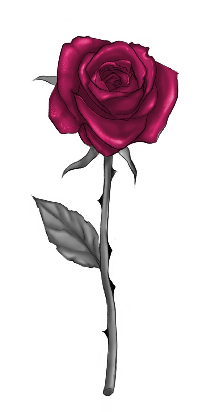 Rose Phone Sticker (2 inch) Decal Flower Pink Pretty Summer Garden Stem