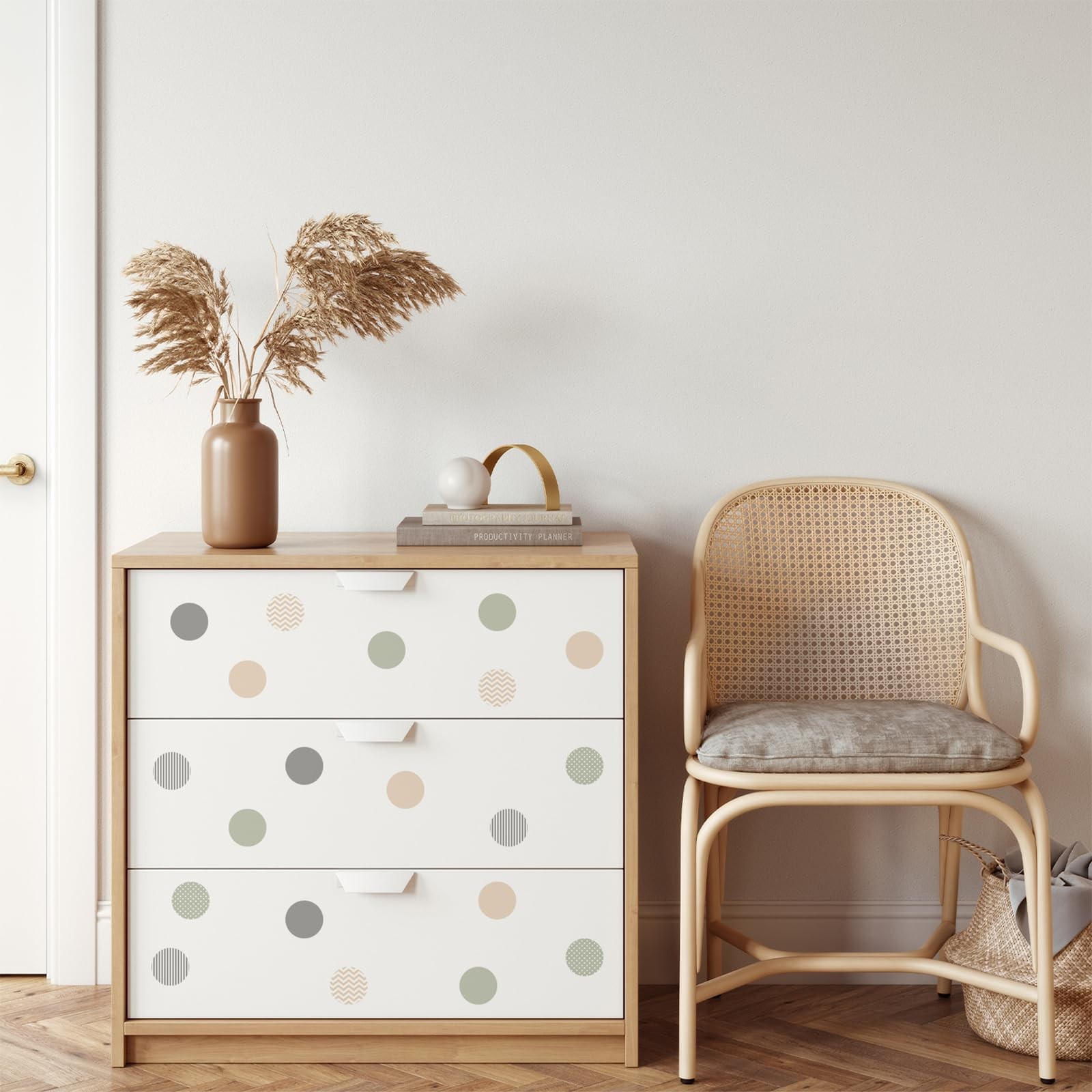 Boho Polka Dots Sticker 72 PCS, Cute Circle Wall Decals for Bedroom Playroom …