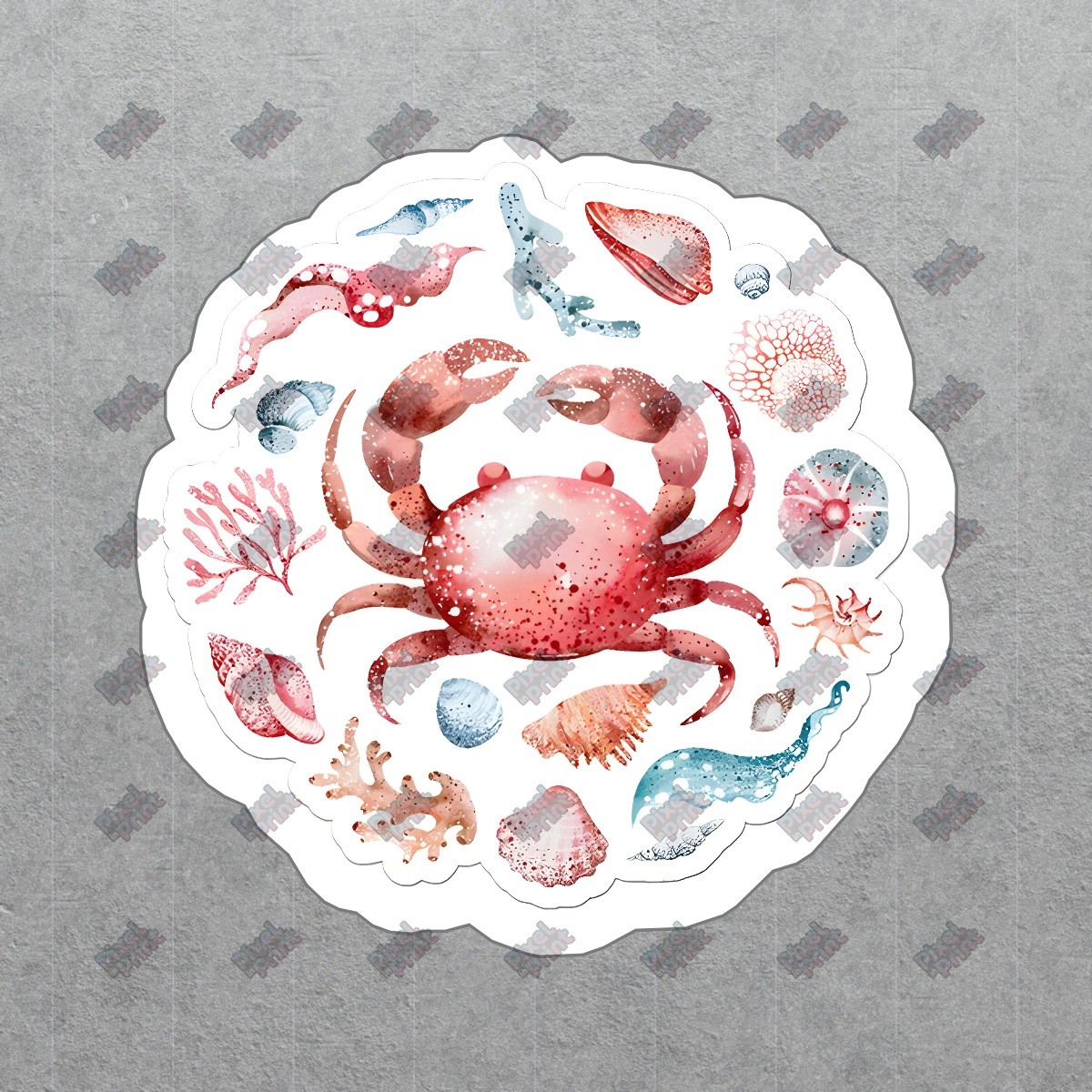 Colorful Crab Ocean Life Vinyl Sticker Beach Decor Marine Biology #841964