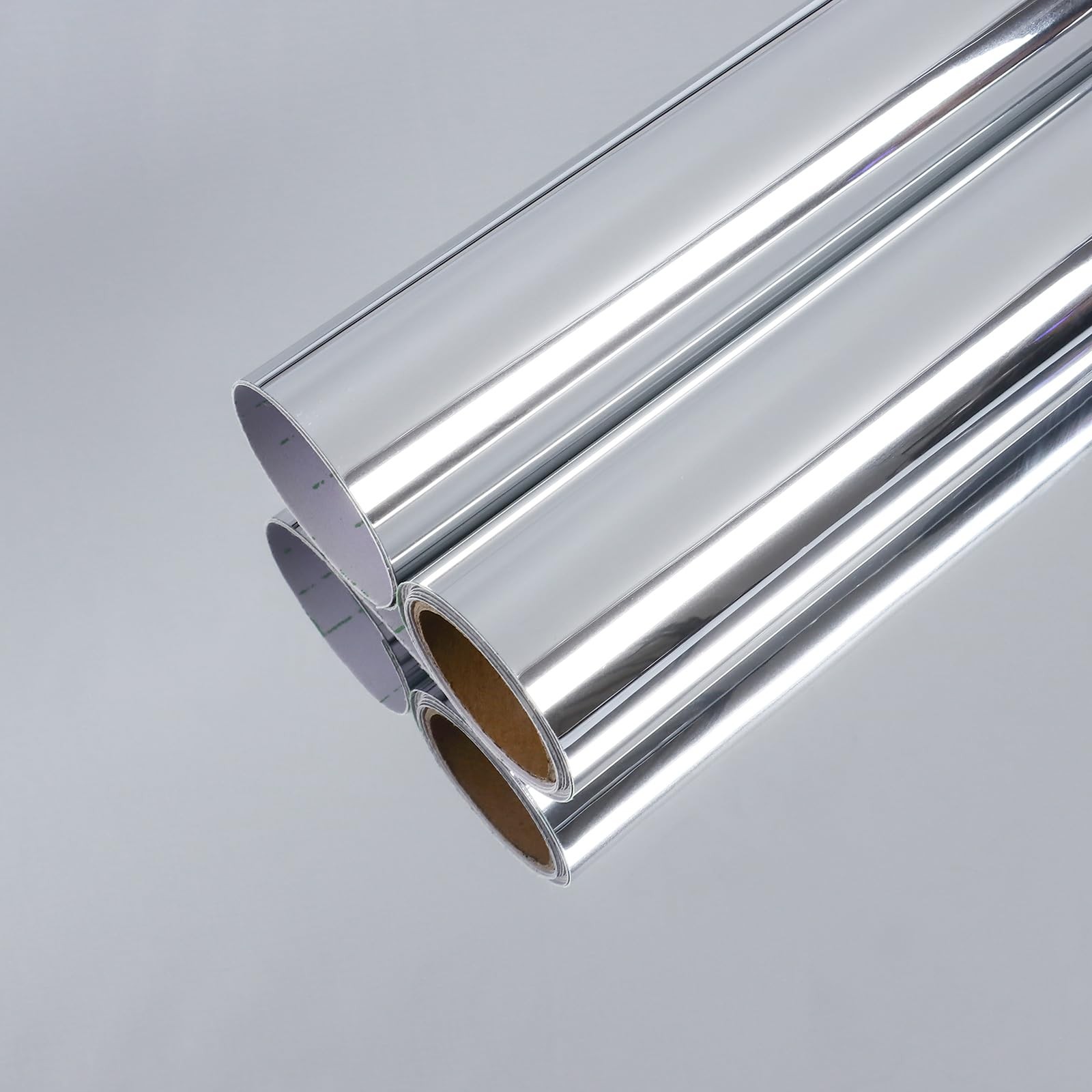 Reflective Silver Mirror Stickers 12×100 Vinyl Roll for Walls Cabinets