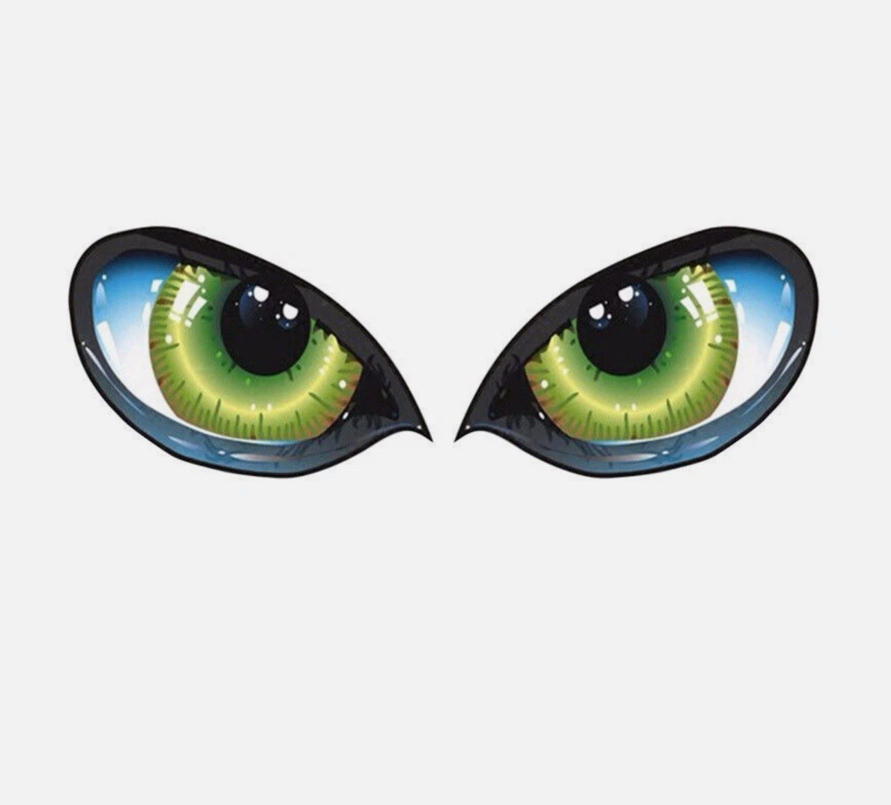 2PCS Cat Eye Stickers For Car Reflective Decal Mirror Sticker