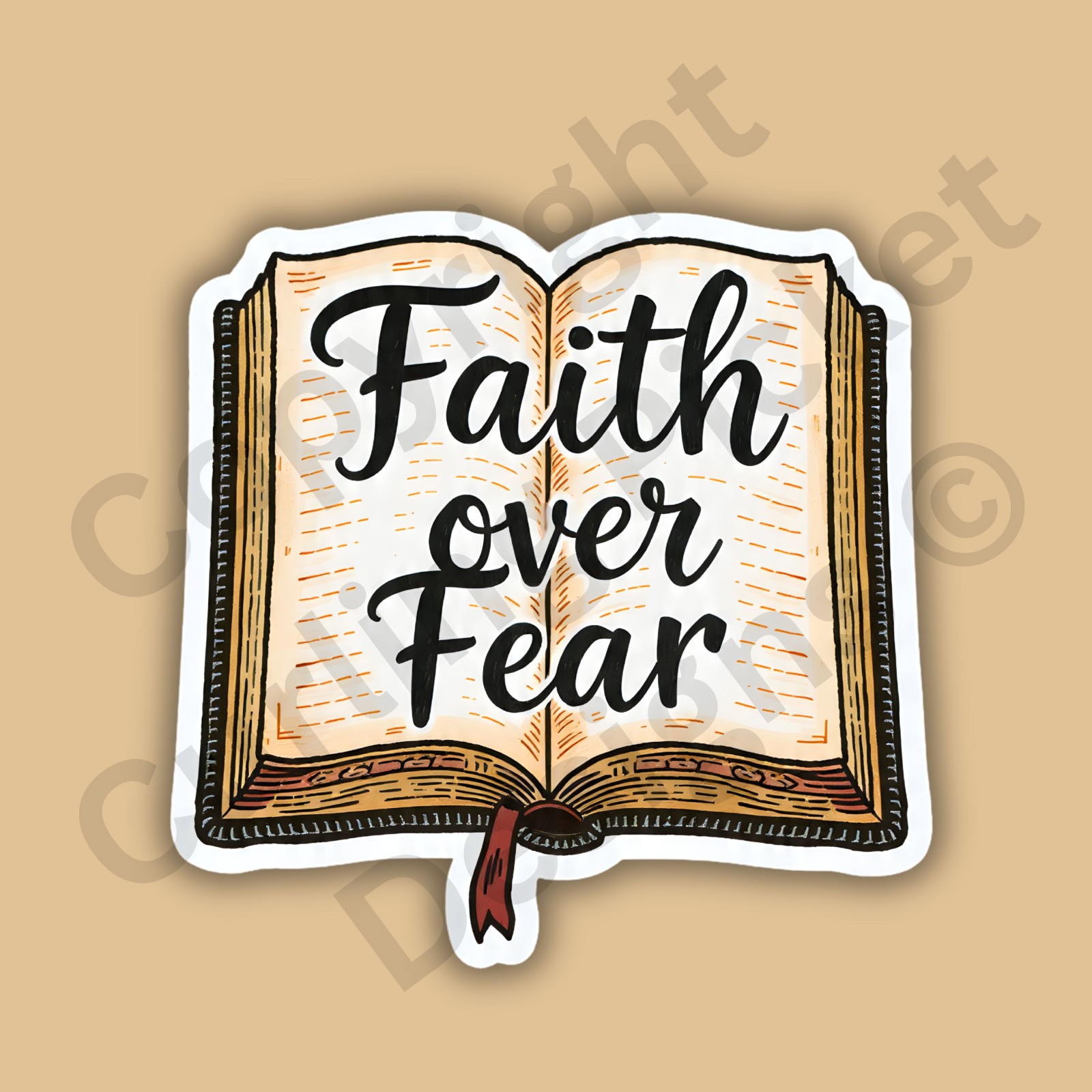 Faith Over Fear Bible 3″ Sticker Decal Christian Religious Vinyl Inspirational