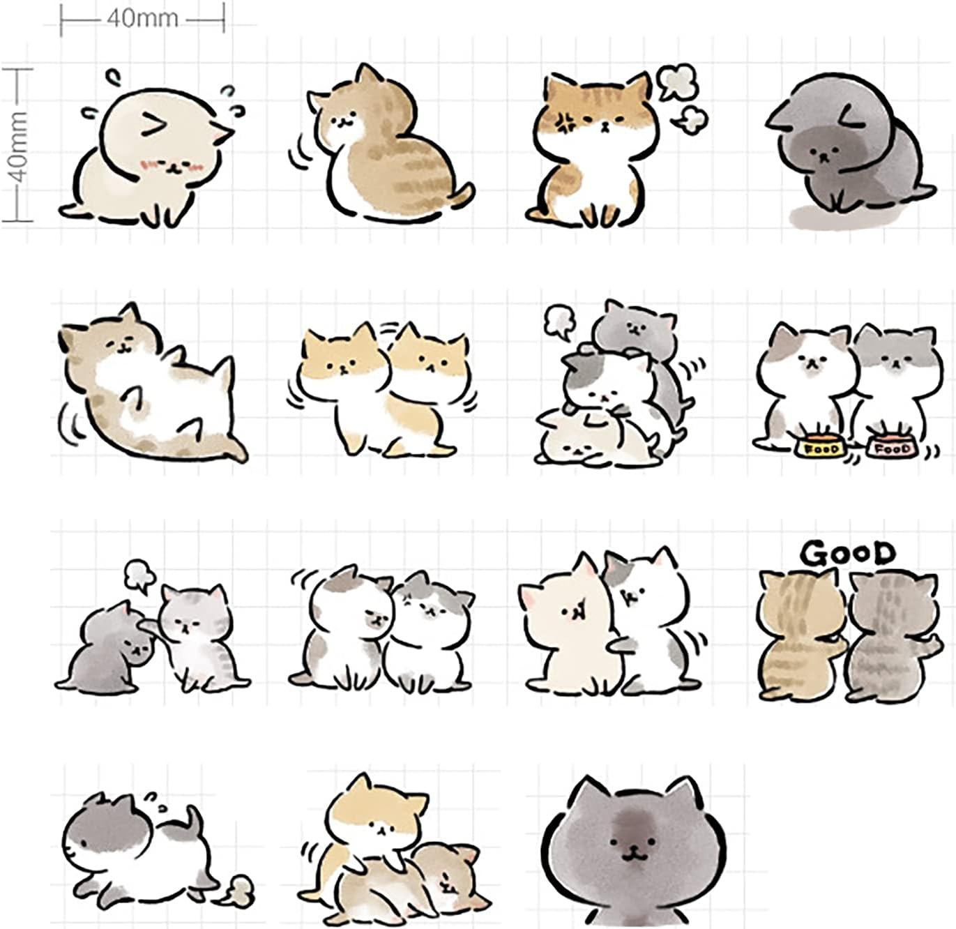 Small Size Laptop Stickers, 45Pcs Boxed DIY Cute Pets Animals Stickers for Lapt