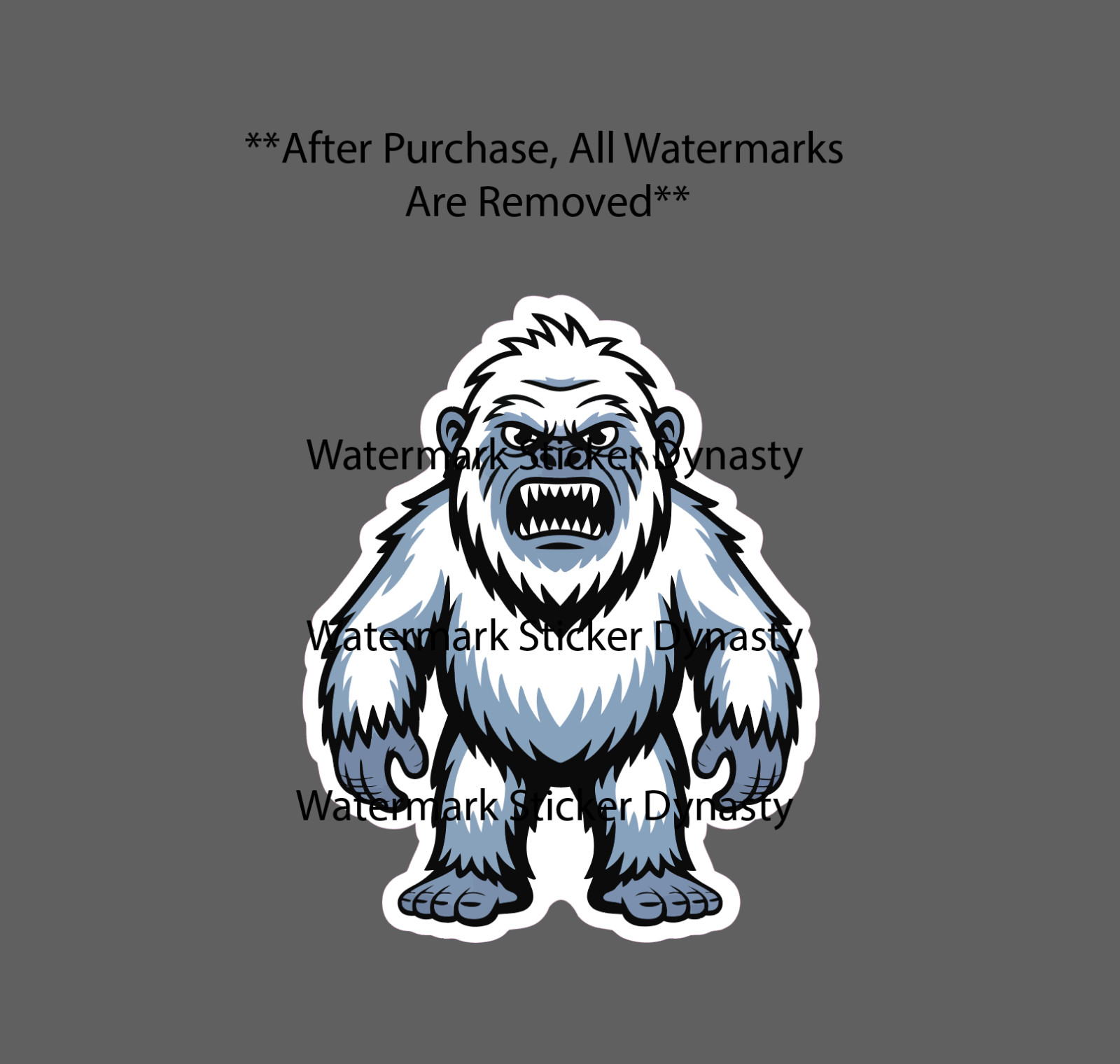 Yeti Sticker Waterproof Decal Animal Snow Cartoon Legend Monster Gift NEW