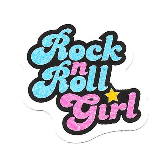 Rock ‘n’ Roll Girl Vinyl Sticker Retro Glitter Decal Musician Gift Aesthetic