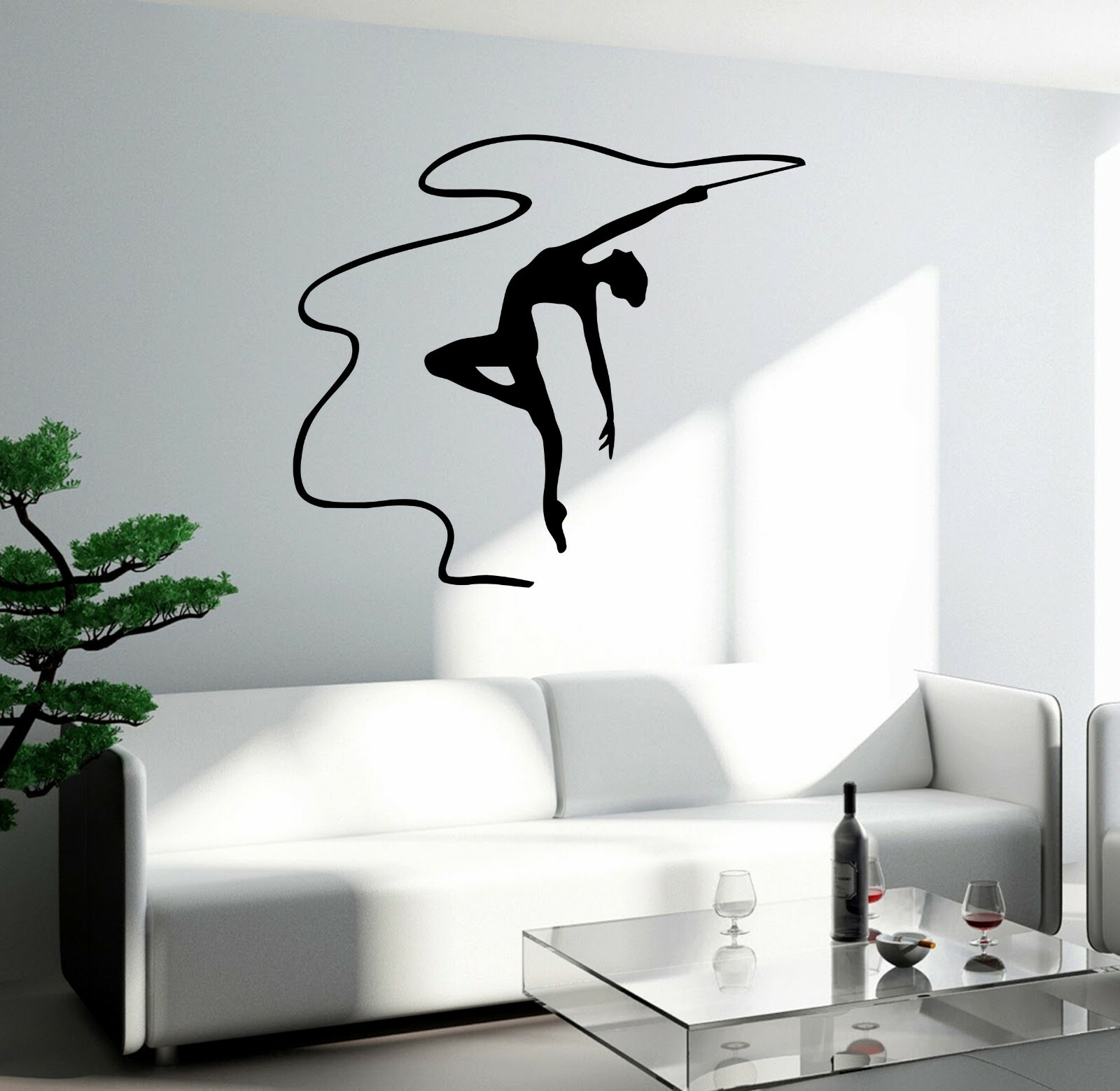 Wall Decal Rhythmic Gymnastics Girl Dance Gymnast Sport Vinyl Sticker (ed2050)