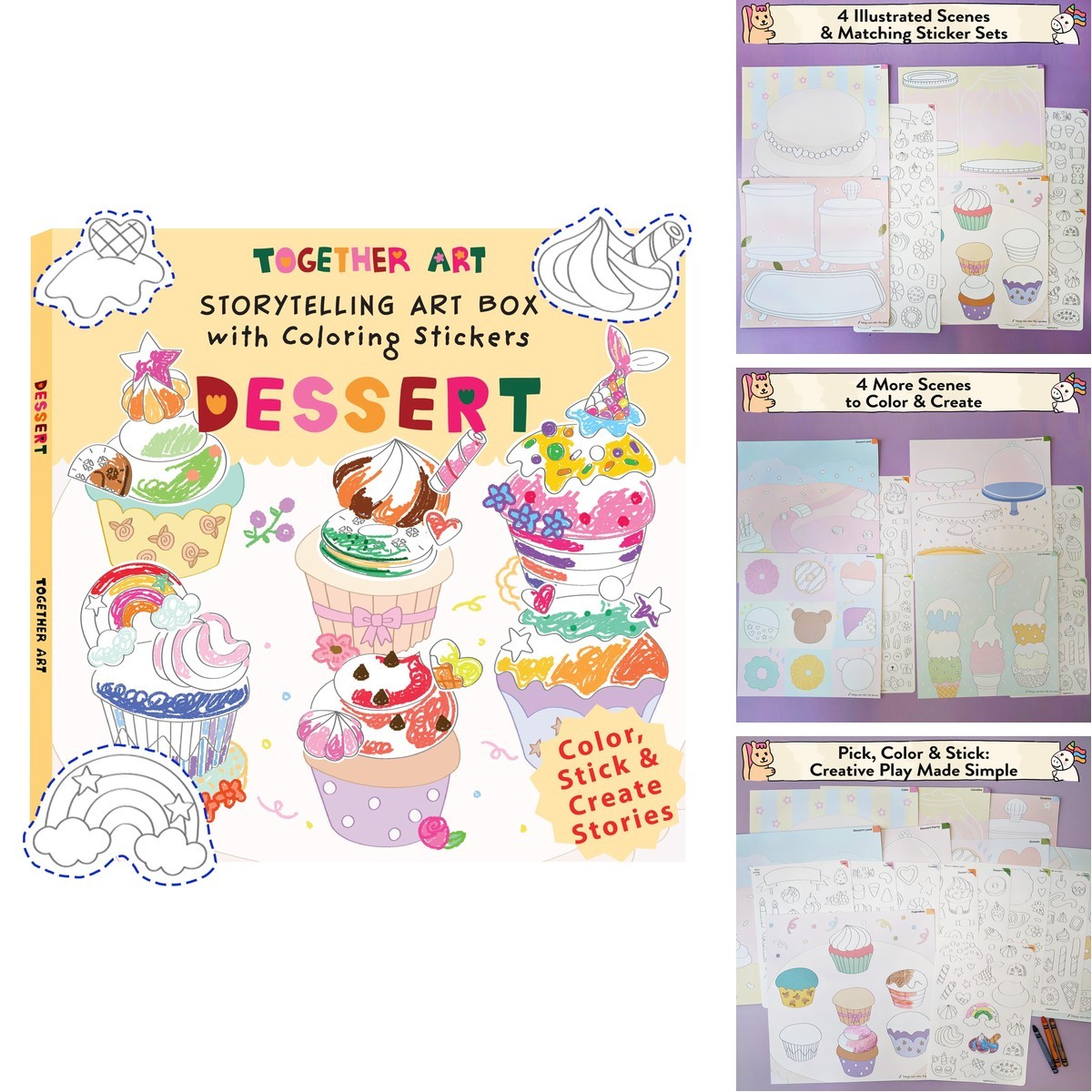 Together Art Dessert Color Your Own Storytelling Sticker Kit Your Own Stickers