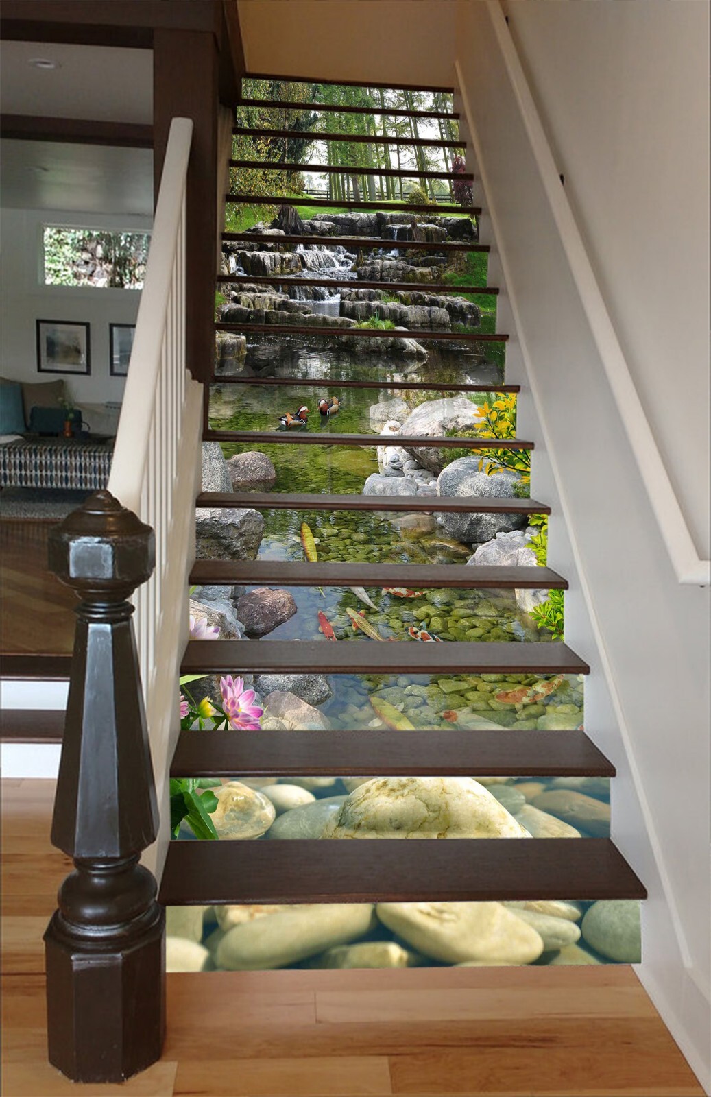 3D Park Creek AZ997 Stair Risers Decoration Mural Vinyl Wallpaper Kay