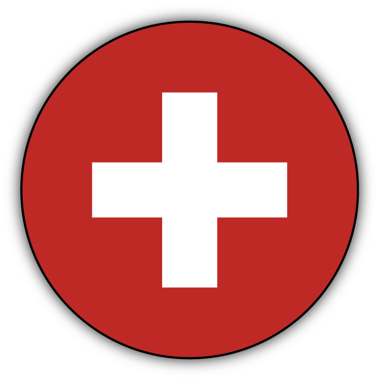 Switzerland Round Flag Car Bumper Sticker Decal