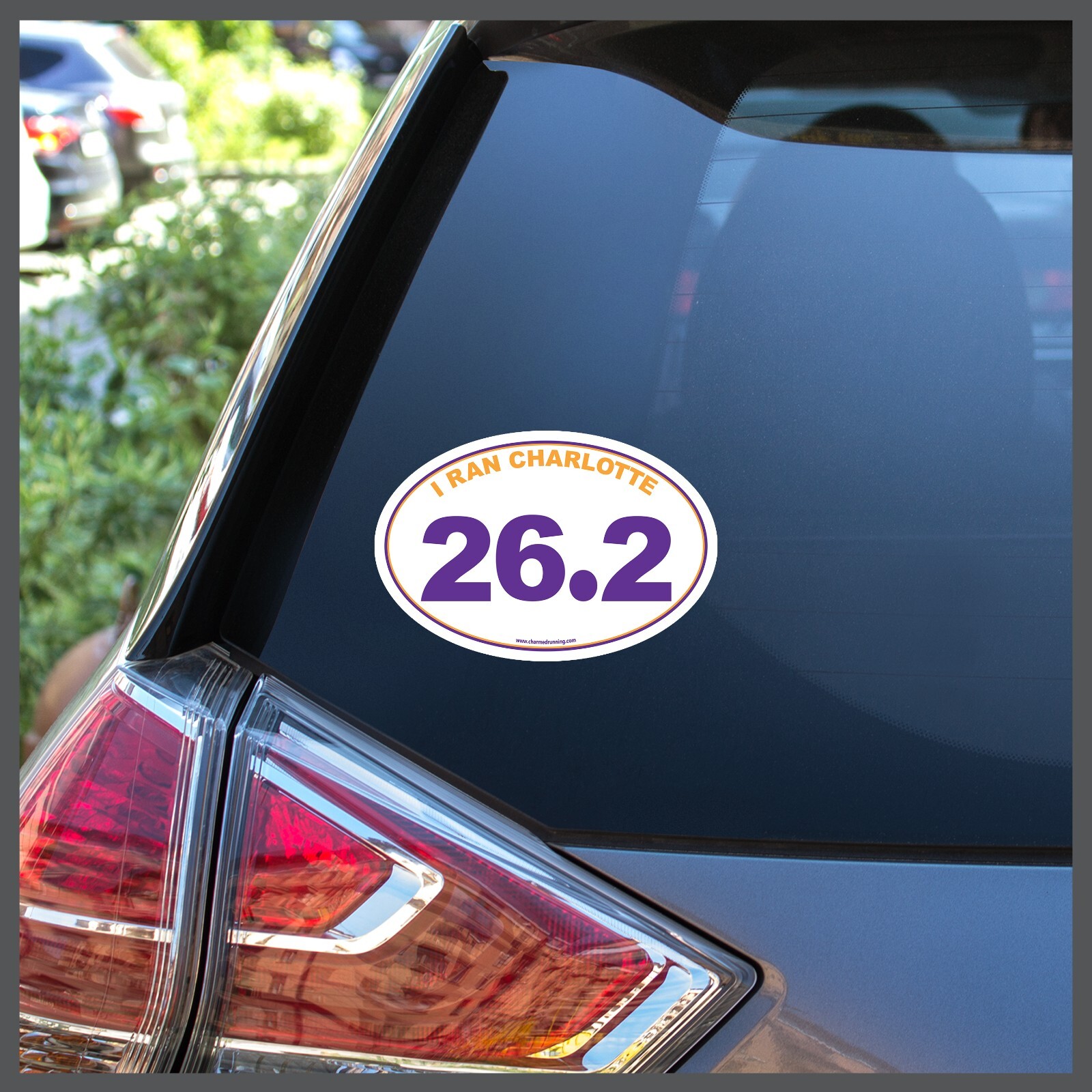 I Ran Charlotte NC Marathon 26.2 CUSTOM YEAR Removable Decal or Car Magnet