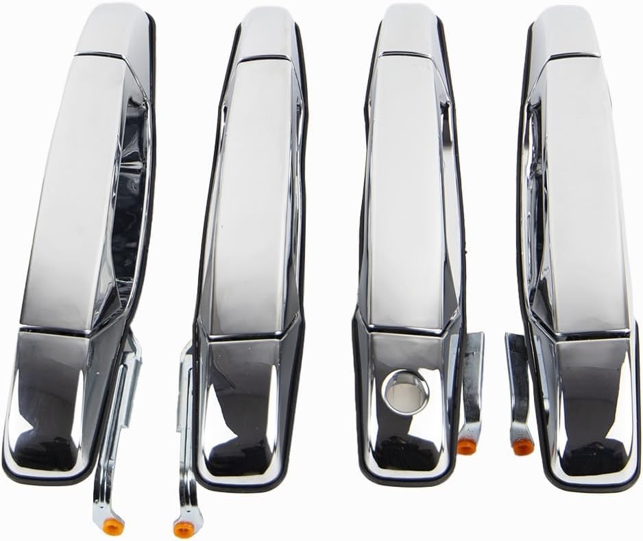 4PCS Exterior Door Handles Compatible with 2007-2014 Cadillac Escalade, Chrome