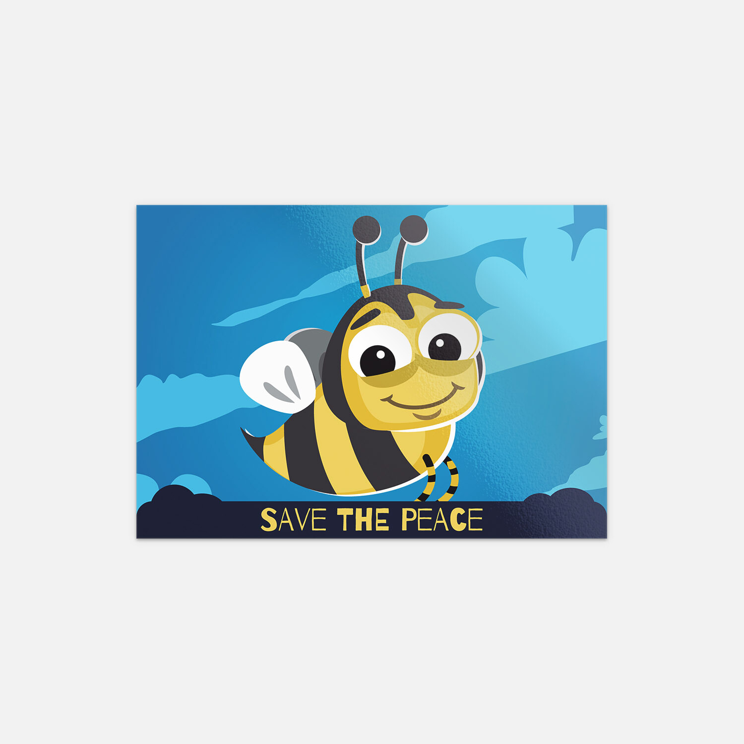 Save The Peace Bee Cartoon Animal Greenpeace Slogan Vinyl Sticker Decal