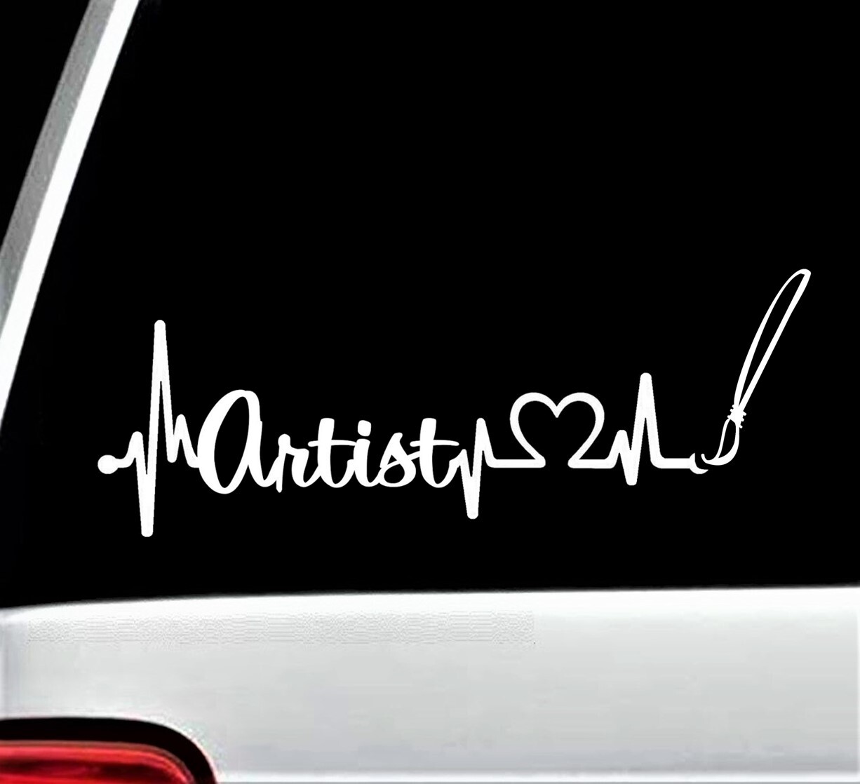 Artist Heartbeat Lifeline Decal Sticker Sketch Pad Pencils Brushes Acrylic BG525