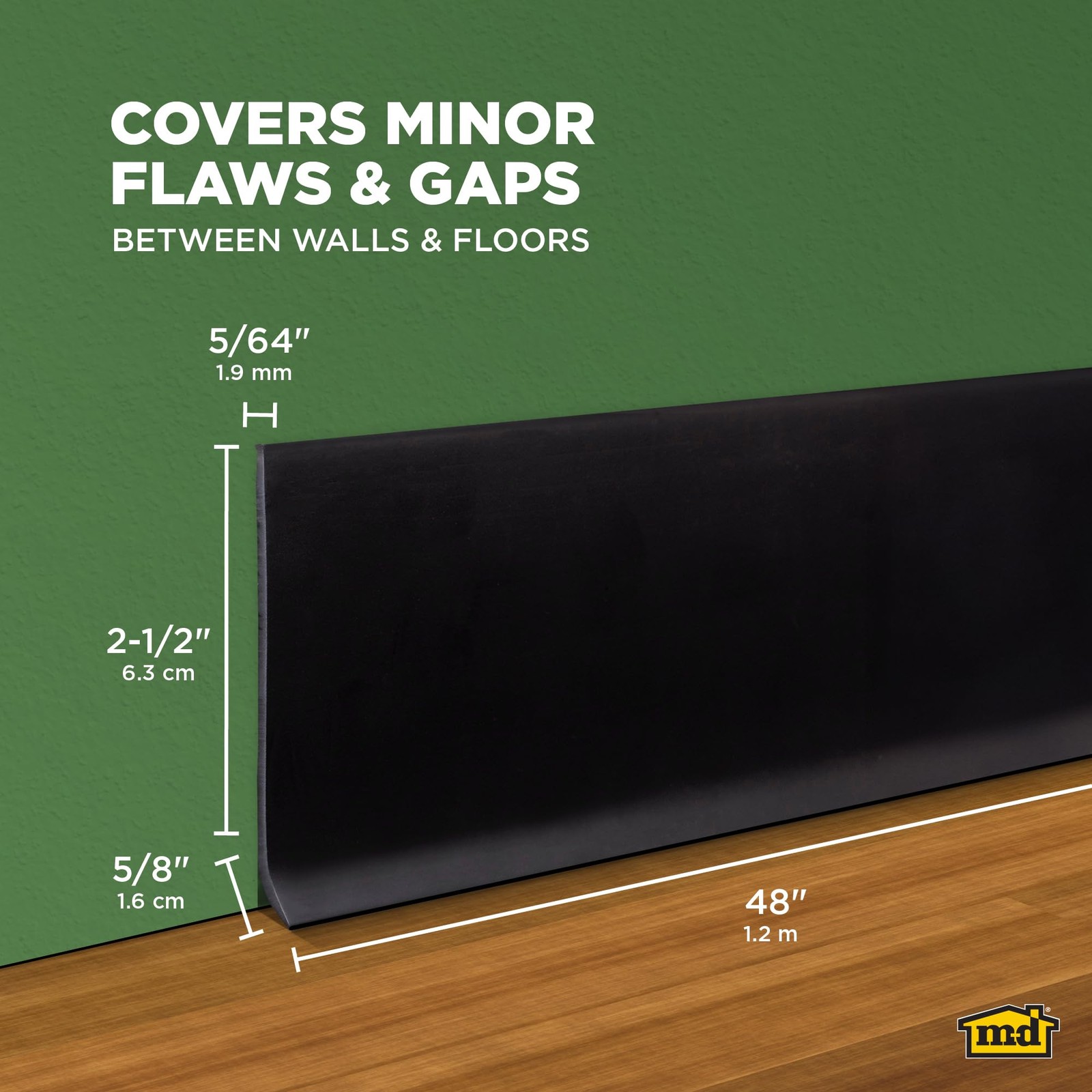 S 75598 21/2 In. X 48 In. Black Vinyl Wall Base