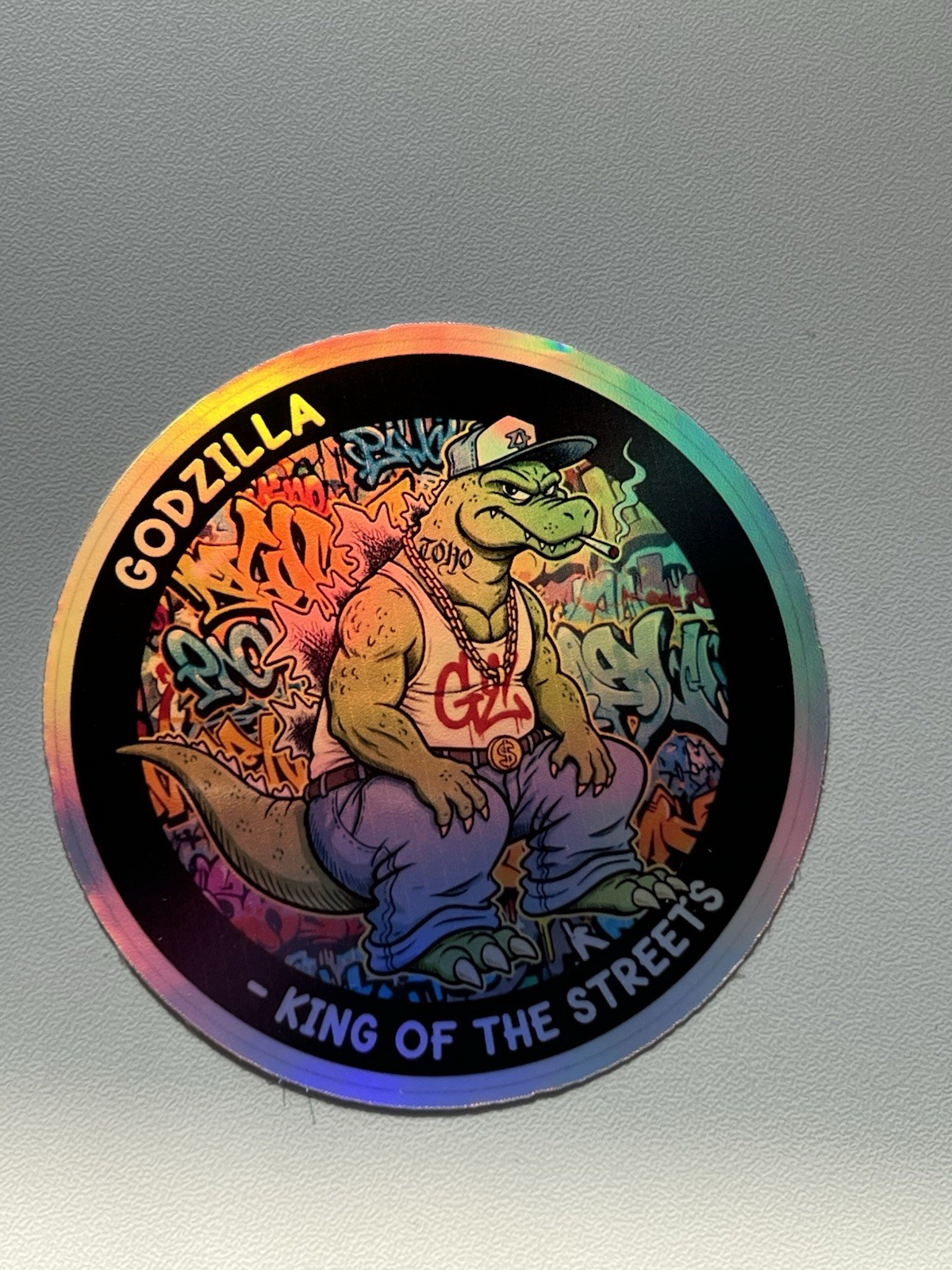 Godzilla King Of The Streets 3 Inch Waterproof Vinyl Holographic Sticker