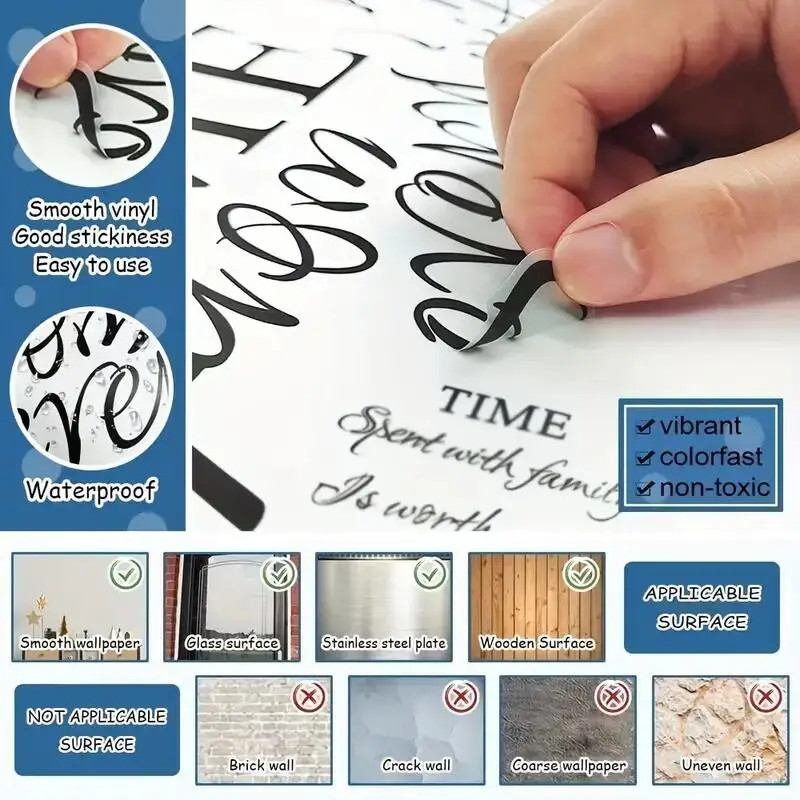 Bohemian Arabic Calligraphy Wall Sticker Decal Irregular Shape Islamic Home