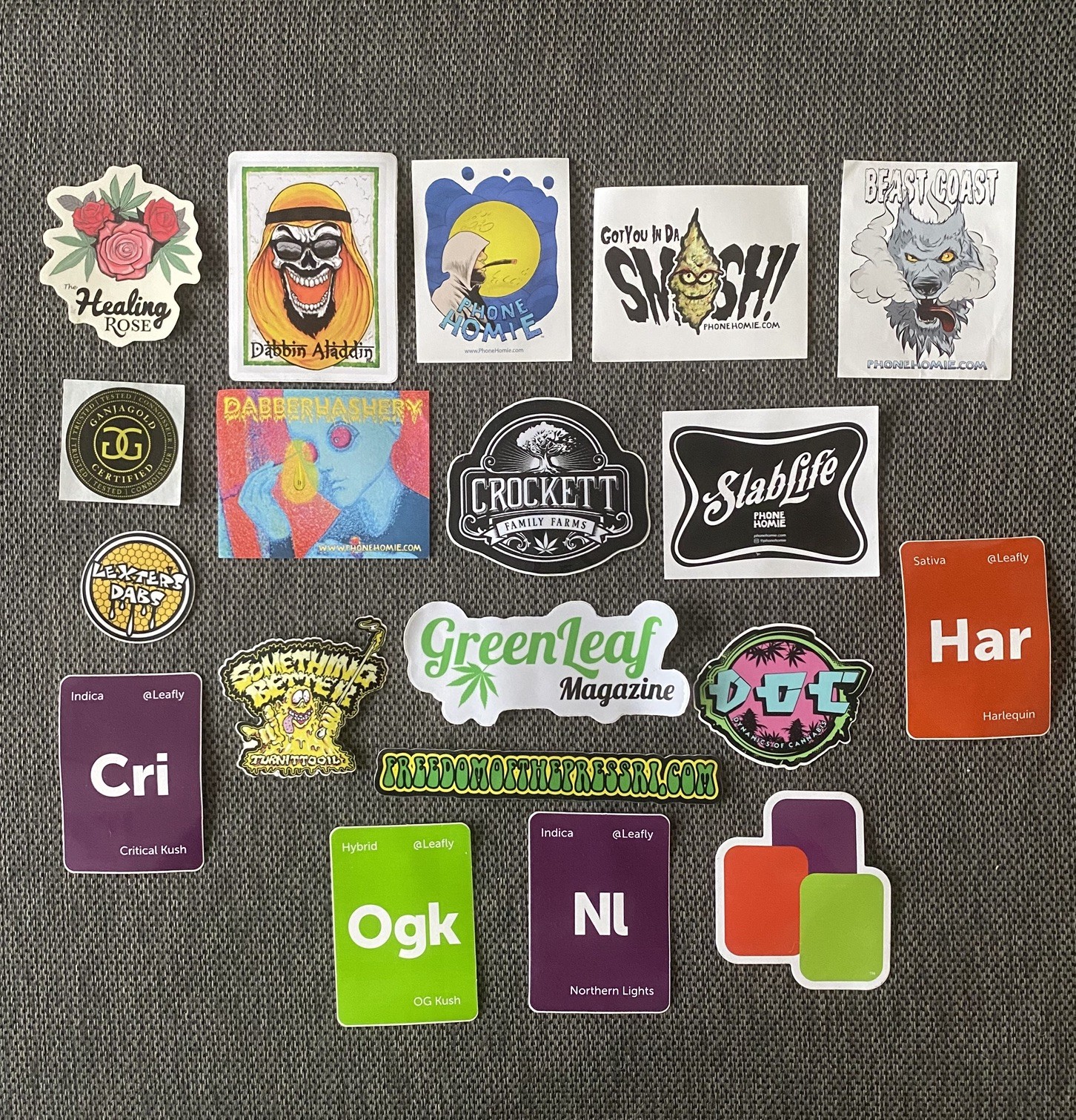 (19) 420 Weed Stickers Marijuana Ganja Themed Bottle Laptop Decal – leafly dab