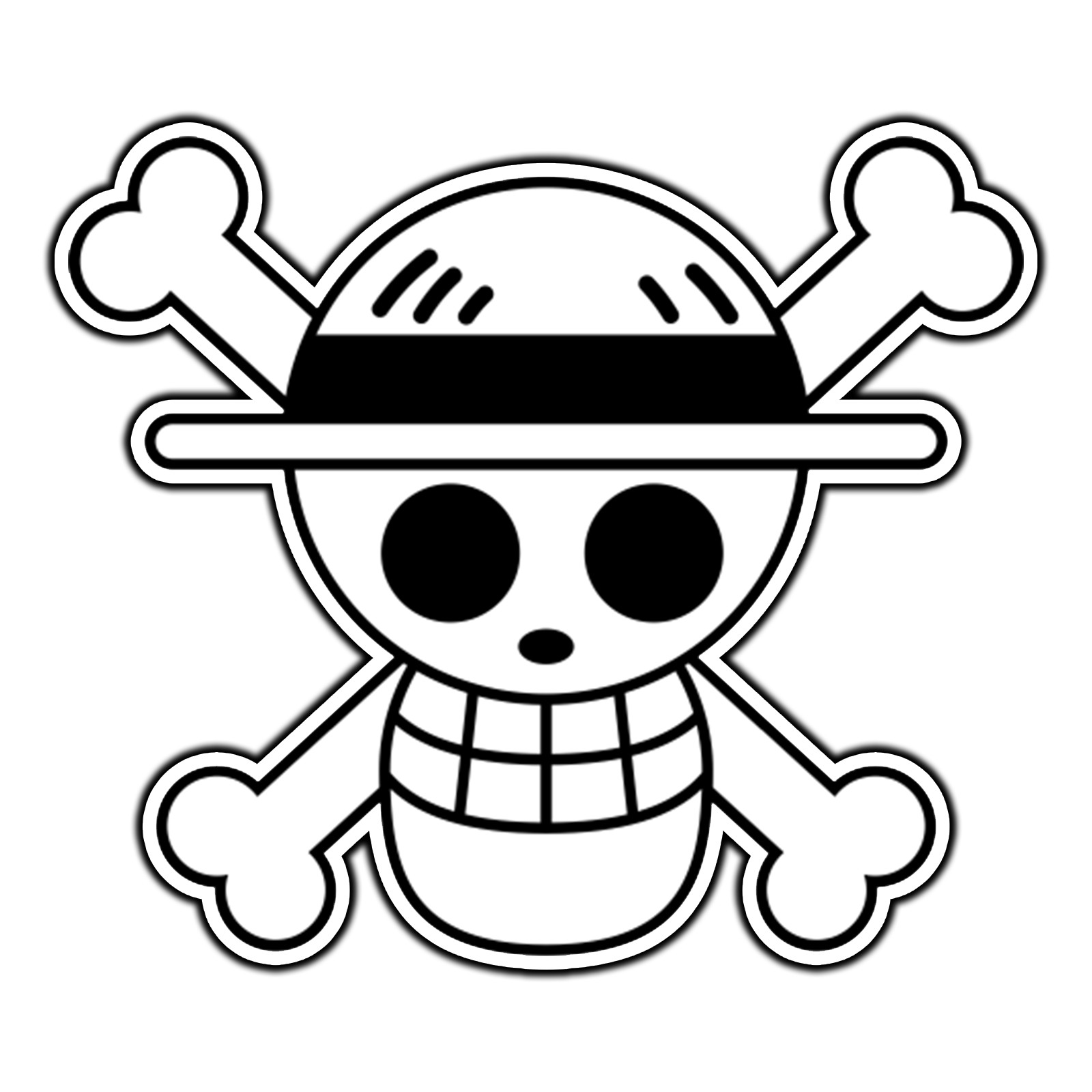 #3930 One Piece Skull Mugiwara B&W Flag #2 Pirate Sticker Waterproof Vinyl Decal