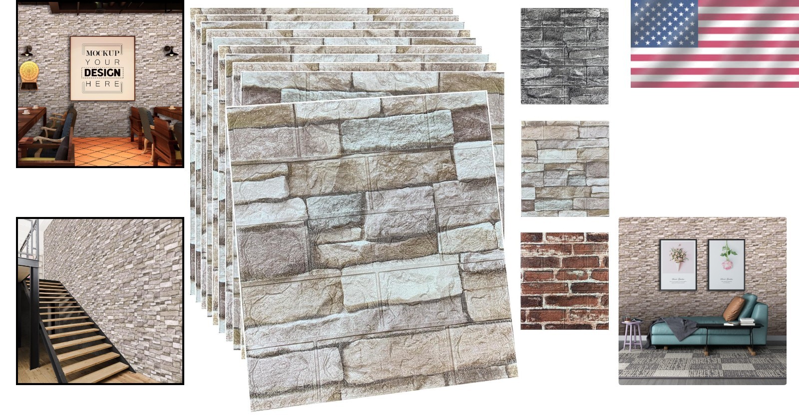 Waterproof 3D Faux Stone Wall Panels – Easy Installation, Elegant Design**`