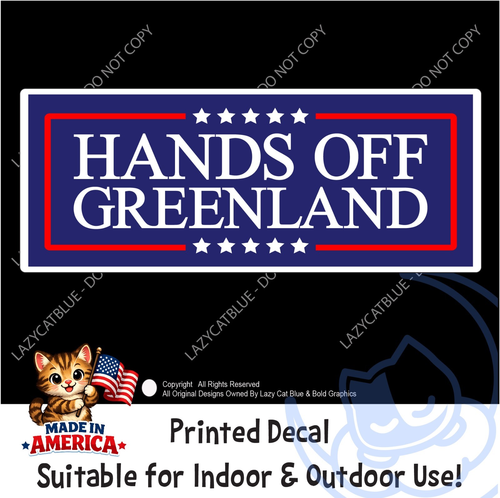 Hands Off Greenland Decal Sticker Anti USA Trump MAGA No War Protest Political