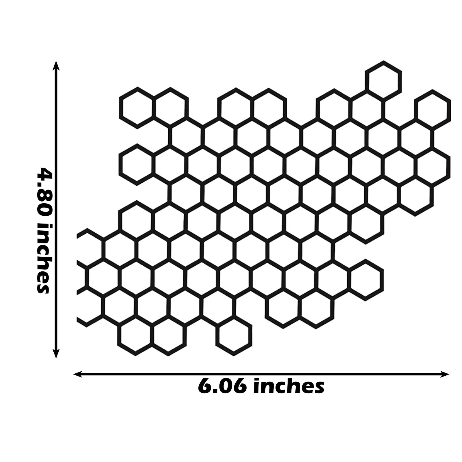 Honeycomb Hexagon Car Vinyl Decal Sticker for Door, 6.06” x 4.80”, Black