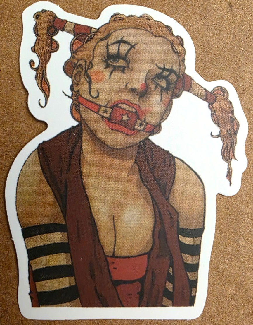 Halloween Sticker Girl Clown BDSM Gothic Punk Rock Emo Metal Comic Anime Manga