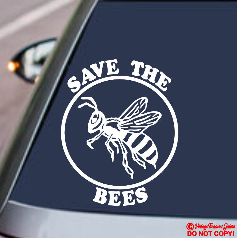 SAVE THE BEES ~Vinyl Decal Sticker Car Rear Window Wall Bumper Honey Bumble Jdm