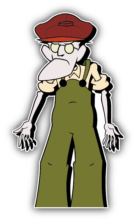 Courage The Cowardly Dog Eustace Cartoon Car Bumper Sticker Decal 5”x 3”