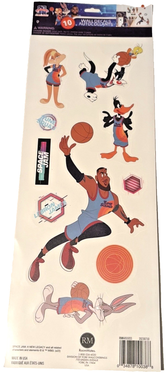 Space Jam Wall Stickers Decals A New Legacy Room Mates Lebron James Looney Tunes