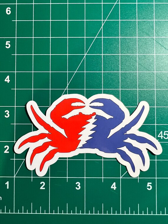 Stealie Crab – Grateful Dead – Laminated Vinyl Sticker – 2″x3″