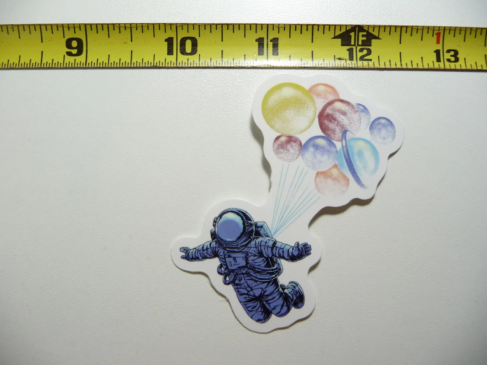 ASTRONAUT FLOATING BALLOONS PLANET SMALL STICKER DECAL EXPLORATION OUTER GALAXY