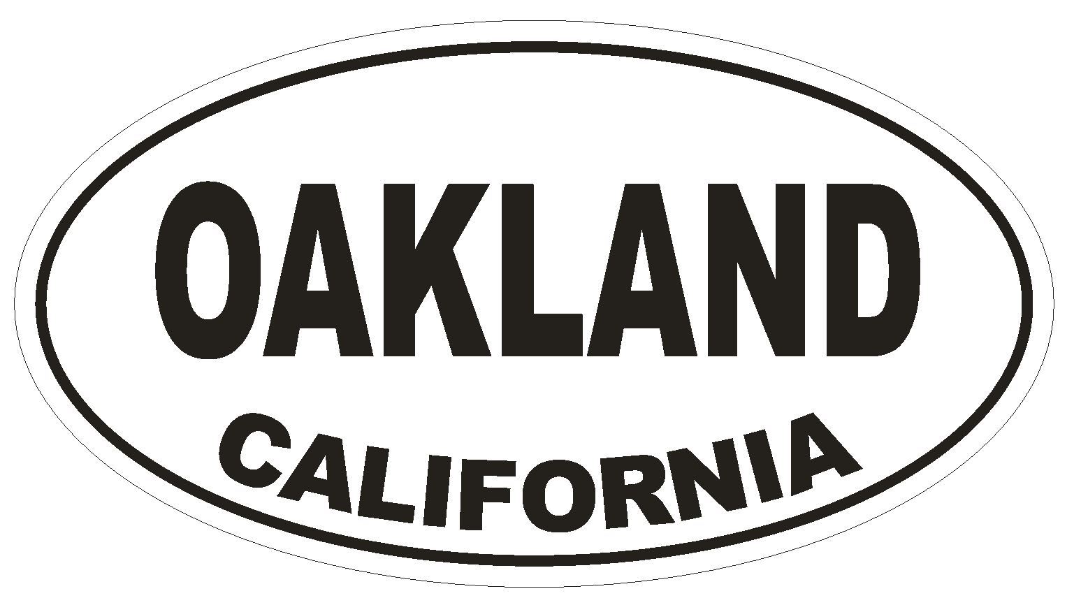 Oakland California Oval Bumper Sticker or Helmet Sticker D2802 Euro Oval