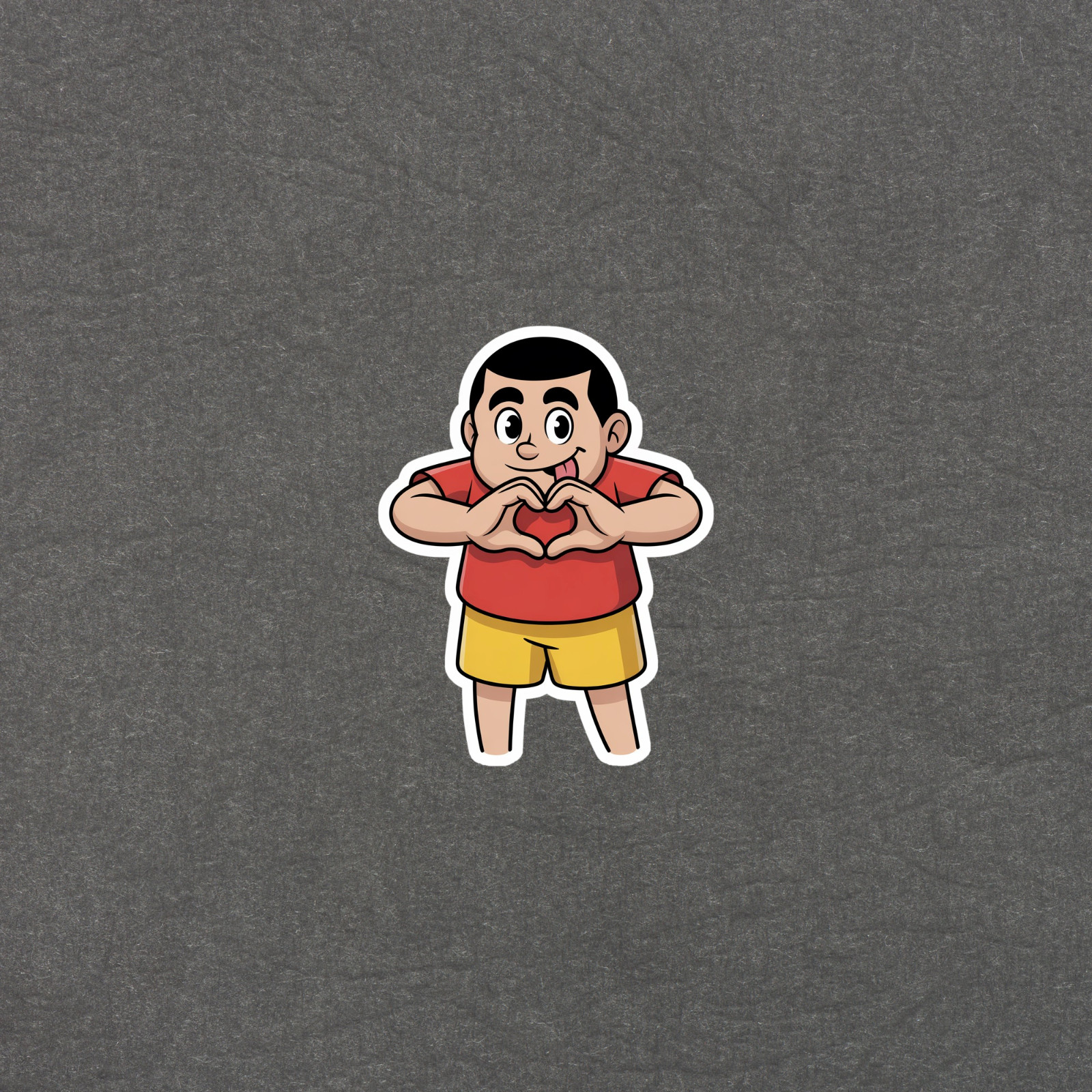 Cute Cartoon Character Heart Hands Sticker Decal #6650