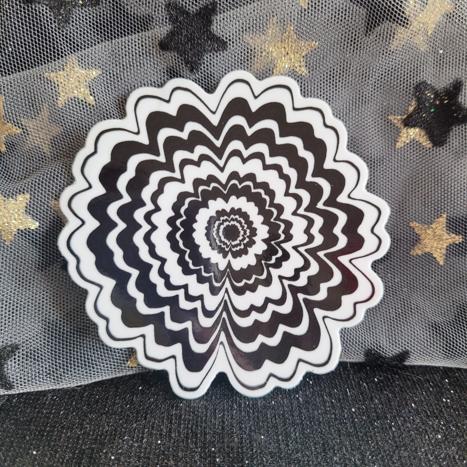 BWC002-Flower Shaped Black White Sticker | Flowers | Monochromatic | Psychadelic