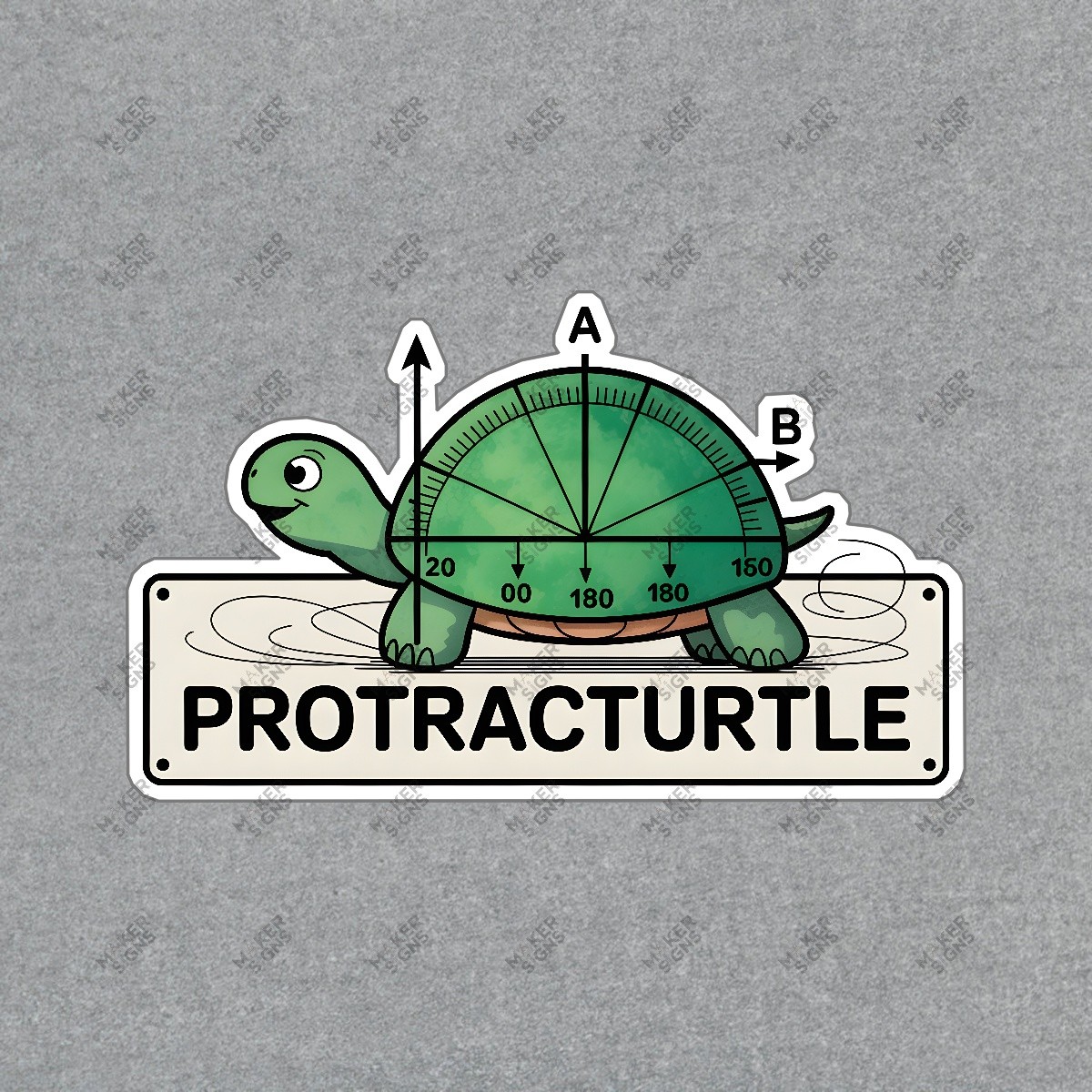 Protracturtle Cartoon Turtle Protractor Fun Educational Geometry Tool #7439