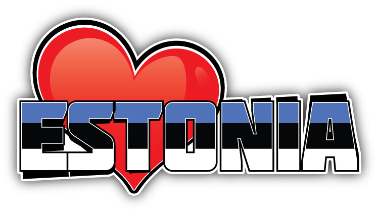 Estonia Art Heart Flag Travel Slogan Car Bumper Sticker Decal